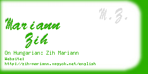 mariann zih business card
